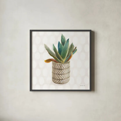 Desert Greenhouse XIII Sq by Danhui Nai. Shown in a sleek black glass frame for a contemporary gallery look. Available as an archival giclee rolled canvas, fine art paper, or poster print. SKU 80183a.