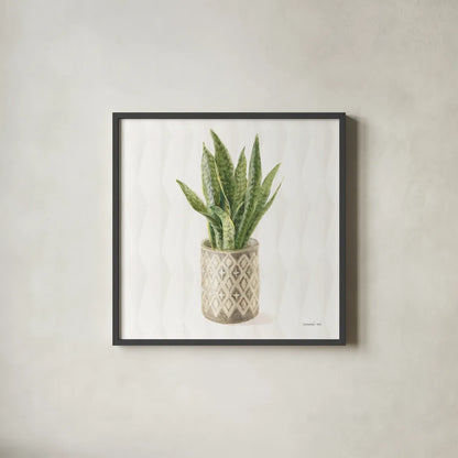 Desert Greenhouse XVI Sq by Danhui Nai. Shown in a sleek black glass frame for a contemporary gallery look. Available as an archival giclee rolled canvas, fine art paper, or poster print. SKU 80184a.