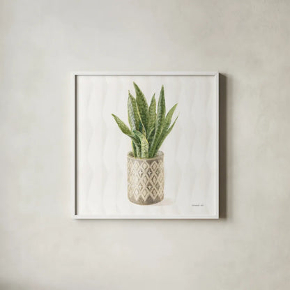 Desert Greenhouse XVI Sq by Danhui Nai. Shown in a crisp white glass frame for a clean and minimalist style. Available as an archival giclee rolled canvas, fine art paper, or poster print. SKU 80184a.