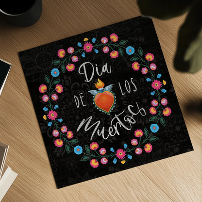 Dia de los Muertos III by Danhui Nai. Shown as a detailed flat fine art print, highlighting archival giclee quality. Available as an archival giclee rolled canvas, fine art paper, or poster print. SKU 85539a.