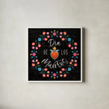 Dia de los Muertos III by Danhui Nai. Shown in a crisp white glass frame for a clean and minimalist style. Available as an archival giclee rolled canvas, fine art paper, or poster print. SKU 85539a.