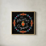 Dia de los Muertos IV by Danhui Nai. Shown in a natural wood glass frame for a timeless modern aesthetic. Available as an archival giclee rolled canvas, fine art paper, or poster print. SKU 85540a.