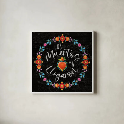 Dia de los Muertos IV by Danhui Nai. Shown in a crisp white glass frame for a clean and minimalist style. Available as an archival giclee rolled canvas, fine art paper, or poster print. SKU 85540a.