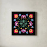 Dia de los Muertos IX by Danhui Nai. Shown in a sleek black glass frame for a contemporary gallery look. Available as an archival giclee rolled canvas, fine art paper, or poster print. SKU 85545a.