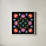 Dia de los Muertos IX by Danhui Nai. Shown in a crisp white glass frame for a clean and minimalist style. Available as an archival giclee rolled canvas, fine art paper, or poster print. SKU 85545a.