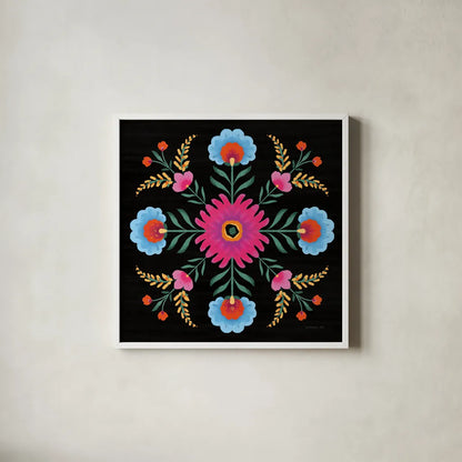 Dia de los Muertos VIII by Danhui Nai. Shown in a crisp white glass frame for a clean and minimalist style. Available as an archival giclee rolled canvas, fine art paper, or poster print. SKU 85544a.