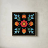 Dia de los Muertos X by Danhui Nai. Shown in a natural wood glass frame for a timeless modern aesthetic. Available as an archival giclee rolled canvas, fine art paper, or poster print. SKU 85546a.