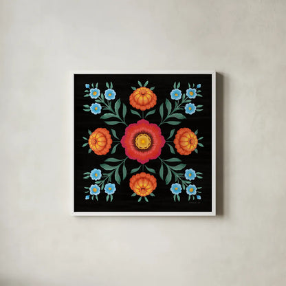 Dia de los Muertos X by Danhui Nai. Shown in a crisp white glass frame for a clean and minimalist style. Available as an archival giclee rolled canvas, fine art paper, or poster print. SKU 85546a.