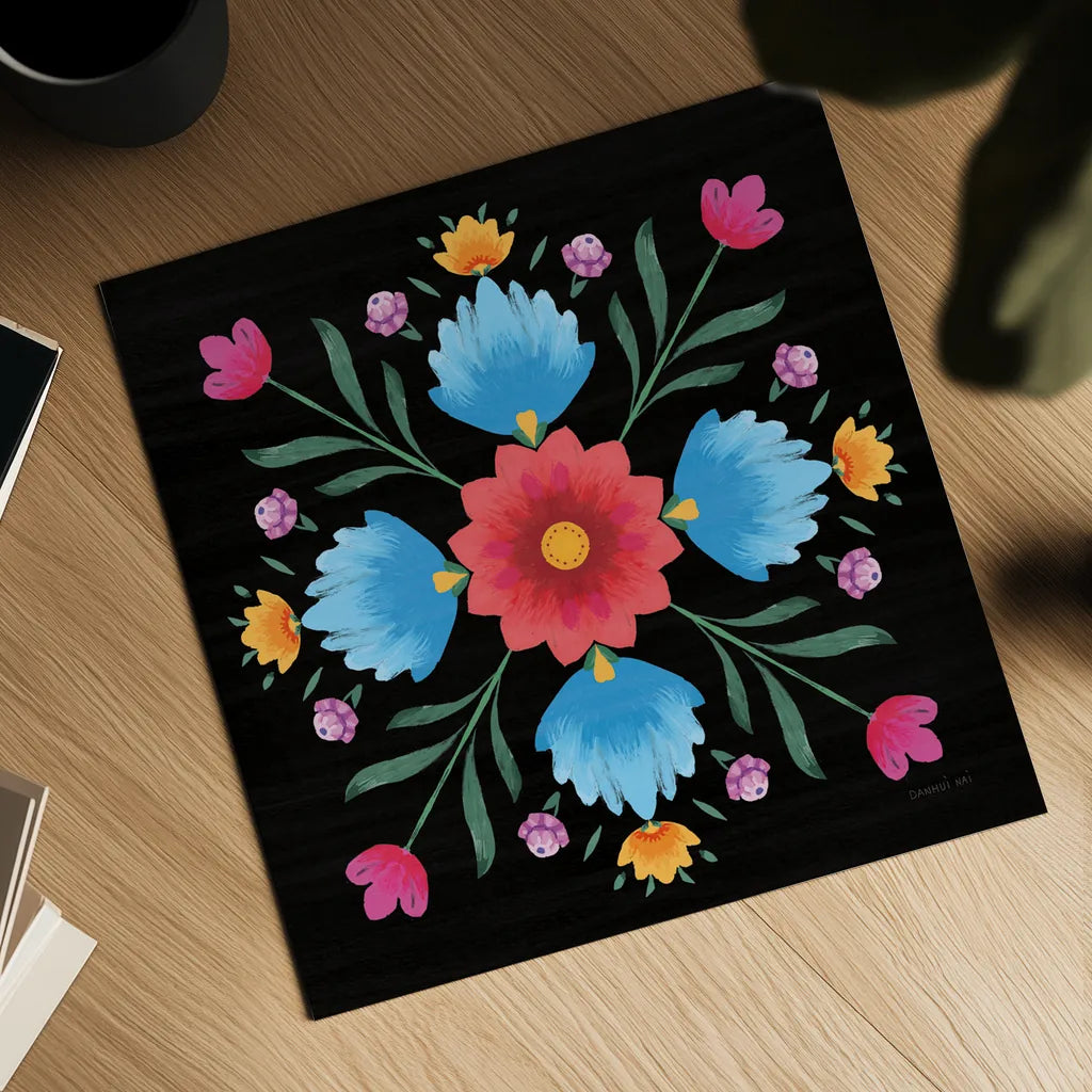 Dia de los Muertos XI by Danhui Nai. Shown as a detailed flat fine art print, highlighting archival giclee quality. Available as an archival giclee rolled canvas, fine art paper, or poster print. SKU 85547a.