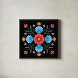 Dia de los Muertos XI by Danhui Nai. Shown in a sleek black glass frame for a contemporary gallery look. Available as an archival giclee rolled canvas, fine art paper, or poster print. SKU 85547a.