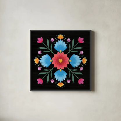 Dia de los Muertos XI by Danhui Nai. Shown in a sleek black glass frame for a contemporary gallery look. Available as an archival giclee rolled canvas, fine art paper, or poster print. SKU 85547a.