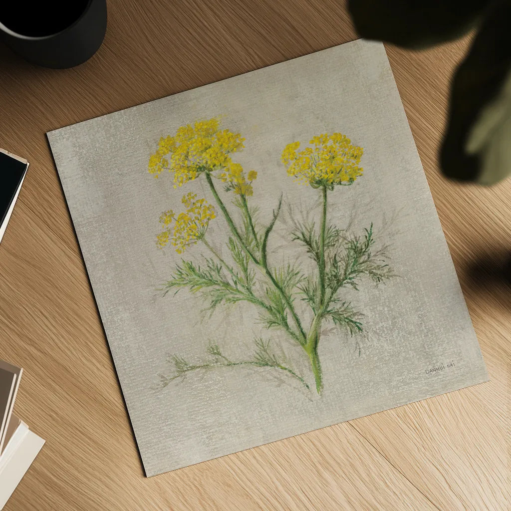 Dill by Danhui Nai. Shown as a detailed flat fine art print, highlighting archival giclee quality. Available as an archival giclee rolled canvas, fine art paper, or poster print. SKU 100976a.