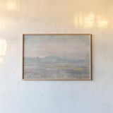 Distant Mountains Crop by Danhui Nai. shown as a paper print in a natural frame. Available as a archival giclee rolled canvas, fine art paper, or poster print. SKU 66542i.