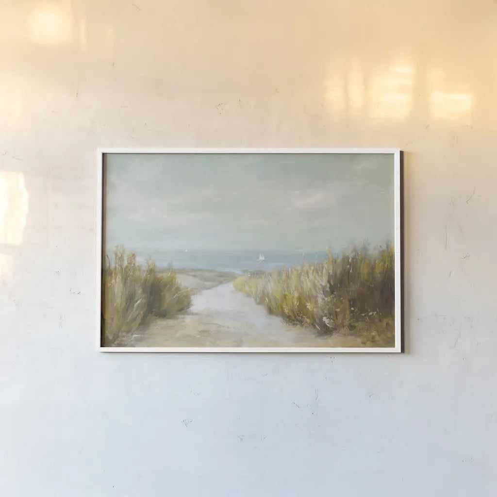 Distant Sails by Danhui Nai. shown as a paper print in a white frame. Available as a archival giclee rolled canvas, fine art paper, or poster print. SKU 68645i.