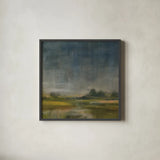 Distant Shores by Danhui Nai. Shown in a sleek black glass frame for a contemporary gallery look. Available as an archival giclee rolled canvas, fine art paper, or poster print. SKU 90830a.
