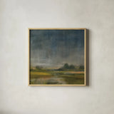 Distant Shores by Danhui Nai. Shown in a natural wood glass frame for a timeless modern aesthetic. Available as an archival giclee rolled canvas, fine art paper, or poster print. SKU 90830a.