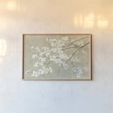 Dogwood in Spring Neutral Crop by Danhui Nai. shown as a paper print in a natural frame. Available as a archival giclee rolled canvas, fine art paper, or poster print. SKU 44830i.