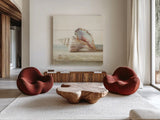 Driftwood Shell IV by Danhui Nai. Shown as extra-large giant wall art in a modern living room. Available as an archival giclee rolled canvas, fine art paper, or poster print. SKU 66978a.