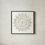 Earthen Circle of Life I by Danhui Nai. Shown in a sleek black glass frame for a contemporary gallery look. Available as an archival giclee rolled canvas, fine art paper, or poster print. SKU 79483a.