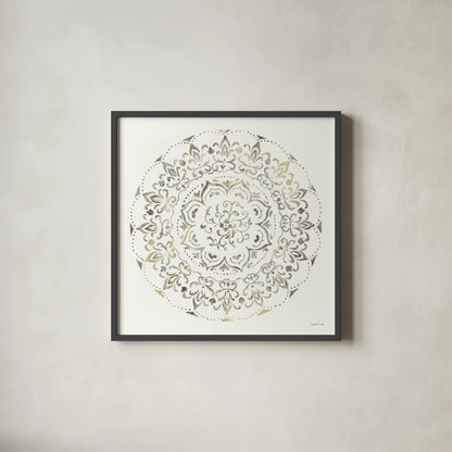 Earthen Circle of Life I by Danhui Nai. Shown in a sleek black glass frame for a contemporary gallery look. Available as an archival giclee rolled canvas, fine art paper, or poster print. SKU 79483a.