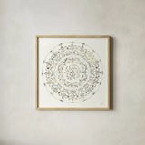 Earthen Circle of Life I by Danhui Nai. Shown in a natural wood glass frame for a timeless modern aesthetic. Available as an archival giclee rolled canvas, fine art paper, or poster print. SKU 79483a.
