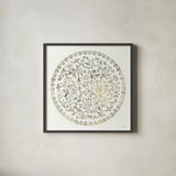 Earthen Circle of Life II by Danhui Nai. Shown in a sleek black glass frame for a contemporary gallery look. Available as an archival giclee rolled canvas, fine art paper, or poster print. SKU 79484a.