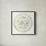 Earthen Circle of Life III by Danhui Nai. Shown in a sleek black glass frame for a contemporary gallery look. Available as an archival giclee rolled canvas, fine art paper, or poster print. SKU 79485a.