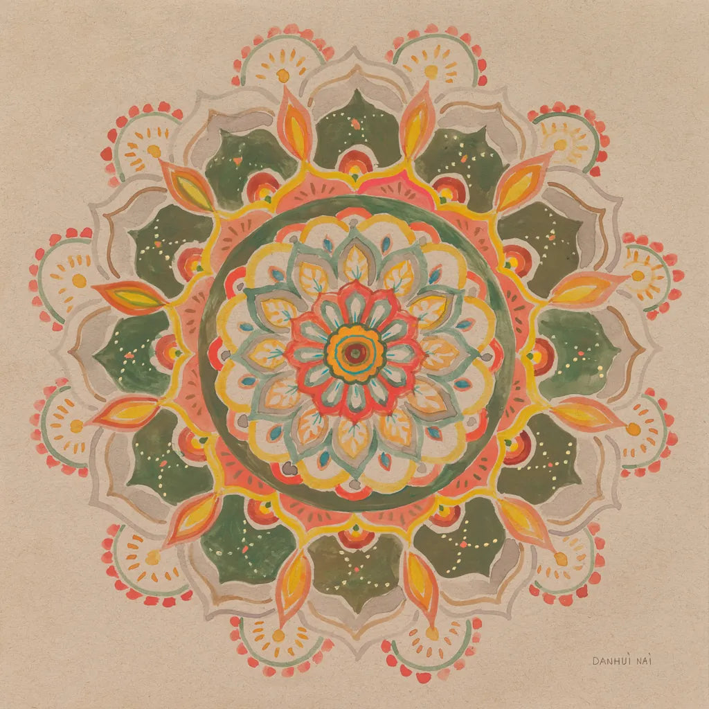 Earthy Mandala by Danhui Nai. SKU 74480a. Archival Giclee Fine art print for wall decor.