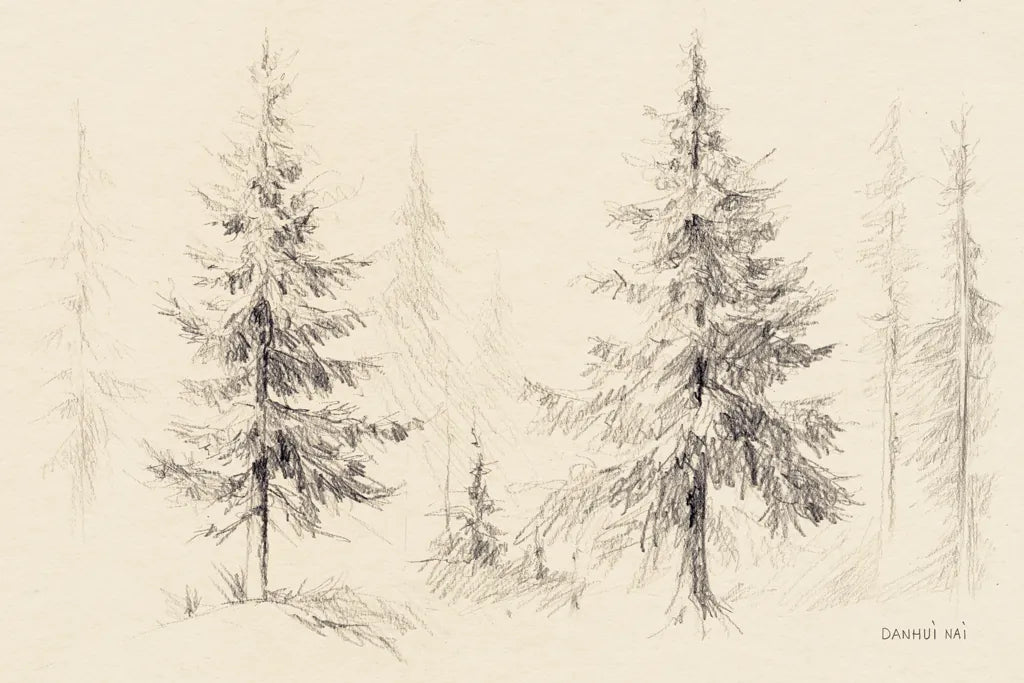 Elegant Pine III Panel by Danhui Nai. SKU 96038i. Archival Giclee Fine art print for wall decor.