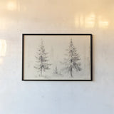 Elegant Pine III Panel by Danhui Nai. shown as a paper print in a black flame. Available as a archival giclee rolled canvas, fine art paper, or poster print. SKU 96038i.