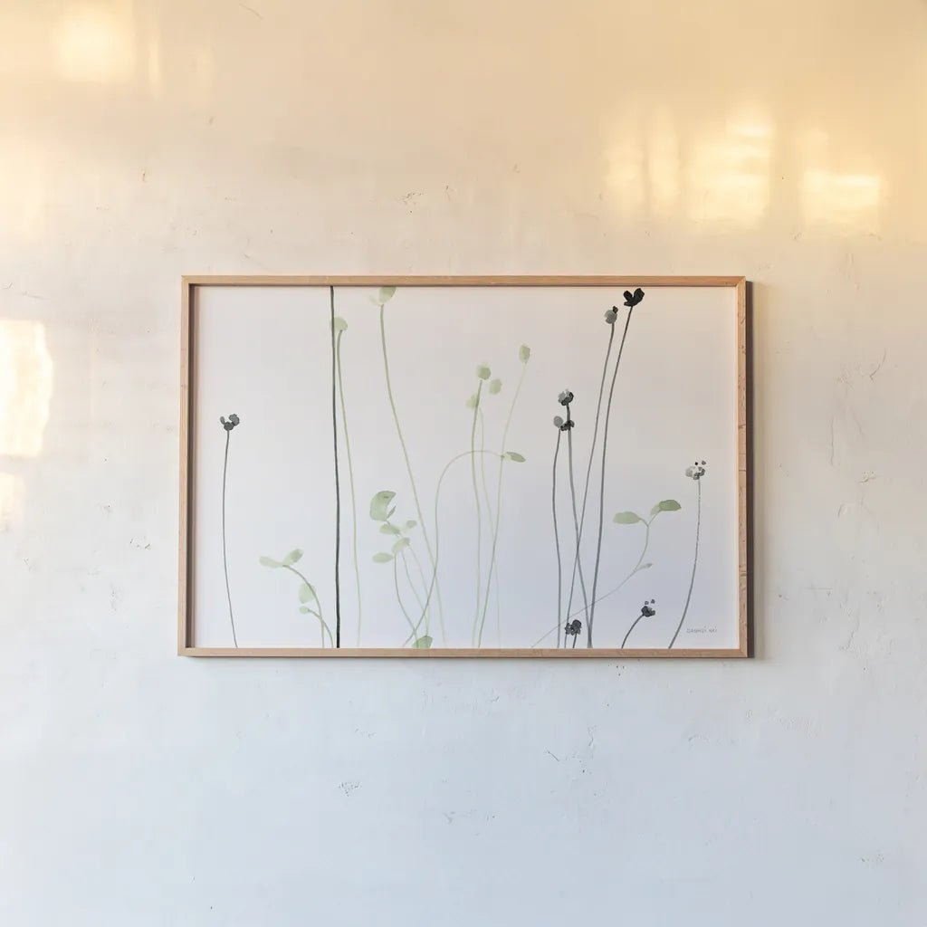 Emergence by Danhui Nai. shown as a paper print in a natural frame. Available as a archival giclee rolled canvas, fine art paper, or poster print. SKU 92154i.