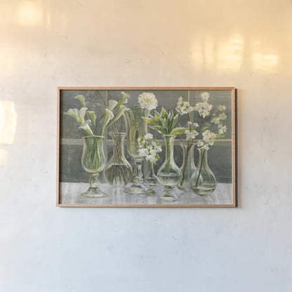Essence of May by Danhui Nai. shown as a paper print in a natural frame. Available as a archival giclee rolled canvas, fine art paper, or poster print. SKU 22196i.