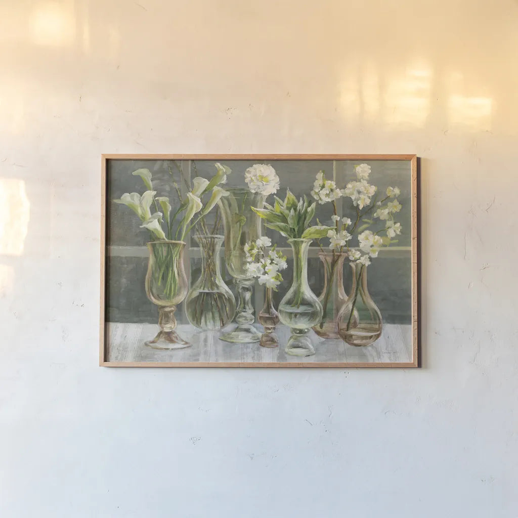 Essence of May Amber by Danhui Nai. shown as a paper print in a natural frame. Available as a archival giclee rolled canvas, fine art paper, or poster print. SKU 56172i.