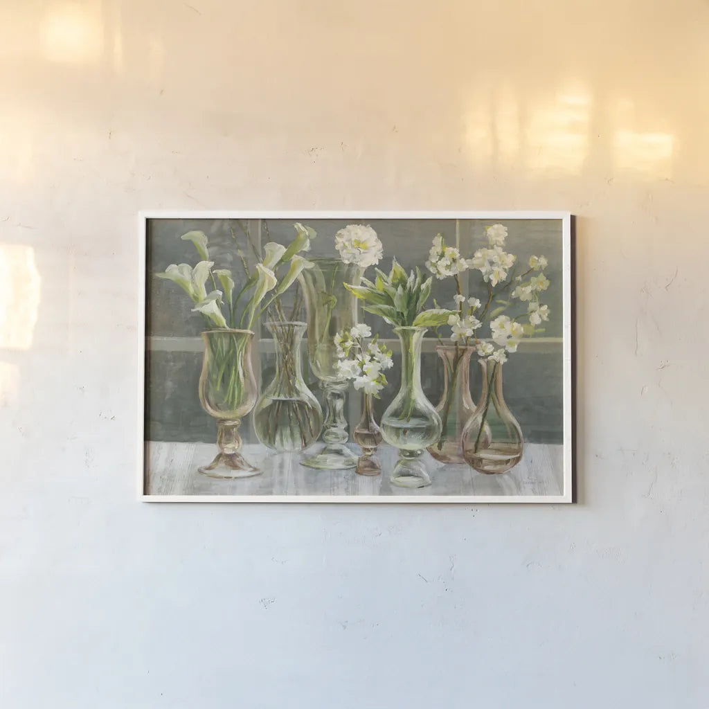 Essence of May Amber by Danhui Nai. shown as a paper print in a white frame. Available as a archival giclee rolled canvas, fine art paper, or poster print. SKU 56172i.