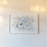 Essence of Spring I Blue by Danhui Nai. shown as a paper print in a white frame. Available as a archival giclee rolled canvas, fine art paper, or poster print. SKU 65131i.