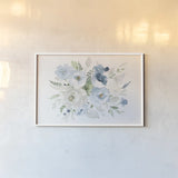 Essence of Spring II Blue by Danhui Nai. shown as a paper print in a white frame. Available as a archival giclee rolled canvas, fine art paper, or poster print. SKU 65132i.