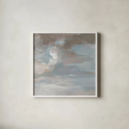 Ethereal Sky by Danhui Nai. Shown in a crisp white glass frame for a clean and minimalist style. Available as an archival giclee rolled canvas, fine art paper, or poster print. SKU 84443a.