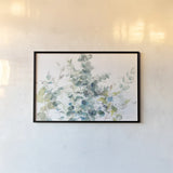 Eucalyptus I White Crop by Danhui Nai. shown as a paper print in a black flame. Available as a archival giclee rolled canvas, fine art paper, or poster print. SKU 35489i.