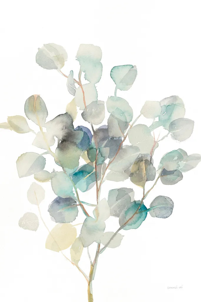 Eucalyptus III White Crop by Danhui Nai. SKU 35491h. Archival Giclee Fine art print for wall decor.