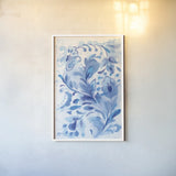 Exotic Blue I by Danhui Nai. shown as a paper print in a white frame. Available as a archival giclee rolled canvas, fine art paper, or poster print. SKU 68223h.