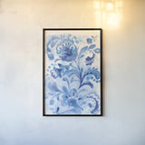 Exotic Blue II by Danhui Nai. shown as a paper print in a black flame. Available as a archival giclee rolled canvas, fine art paper, or poster print. SKU 68224h.