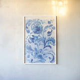 Exotic Blue II by Danhui Nai. shown as a paper print in a white frame. Available as a archival giclee rolled canvas, fine art paper, or poster print. SKU 68224h.