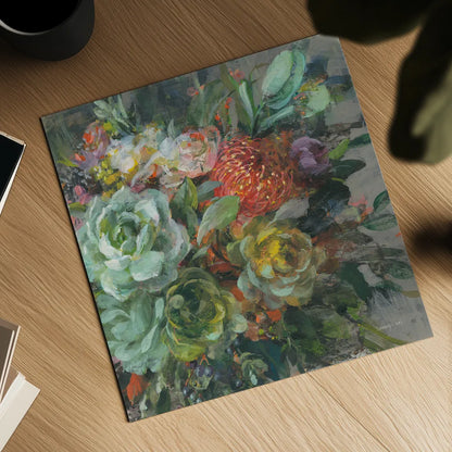 Exotic Bouquet by Danhui Nai. Shown as a detailed flat fine art print, highlighting archival giclee quality. Available as an archival giclee rolled canvas, fine art paper, or poster print. SKU 81245a.