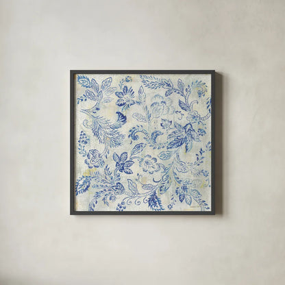 Exotic Elegance II by Danhui Nai. Shown in a sleek black glass frame for a contemporary gallery look. Available as an archival giclee rolled canvas, fine art paper, or poster print. SKU 79180a.