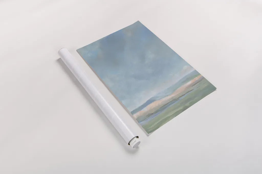 Faded Hills by Danhui Nai. shown as a rolled paper print. Available as archival giclee rolled canvas, fine art paper, or poster print. SKU 74481h.