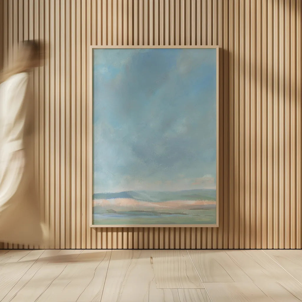 Faded Hills by Danhui Nai. shown as over sized large wall art. Available as an archival giclee rolled canvas, fine art paper, or poster print. SKU 74481h.