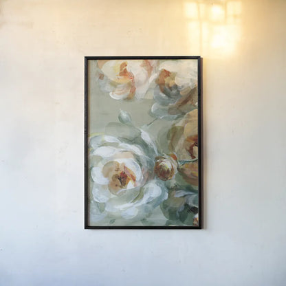 Fall Blossoms Panel II by Danhui Nai. shown as a paper print in a black flame. Available as a archival giclee rolled canvas, fine art paper, or poster print. SKU 99169h.