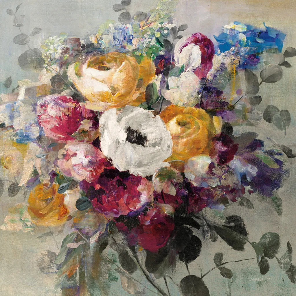 Fall Bouquet Neutral by Danhui Nai. SKU 58162a. Archival Giclee Fine art print for wall decor.