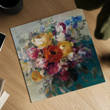 Fall Bouquet Orange Rose by Danhui Nai. Shown as a detailed flat fine art print, highlighting archival giclee quality. Available as an archival giclee rolled canvas, fine art paper, or poster print. SKU 42828a.