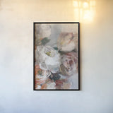 Fall Bouquet on White Panel I by Danhui Nai. shown as a paper print in a black flame. Available as a archival giclee rolled canvas, fine art paper, or poster print. SKU 99167h.